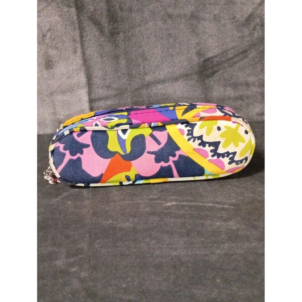 Vera Bradley Navy Floral Print Zip Soft Side Eyeglasses Case/Cosmetic Case